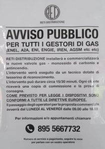ATTENZIONE POSSIBILE TENTATIVO DI FRODE - Reti distribuzione Gas